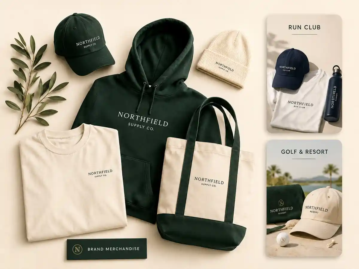 Premium custom headwear and apparel collection for brand merchandise, run club and golf resort programs